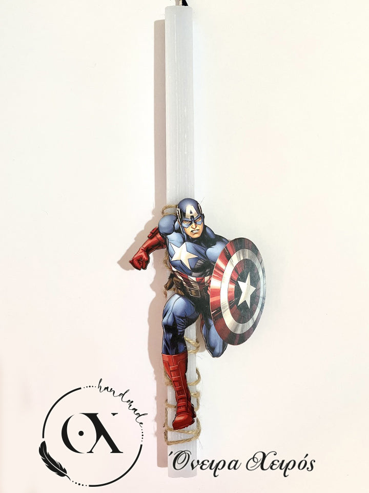 πασχαλινή λαμπάδα για αγόρι captain america