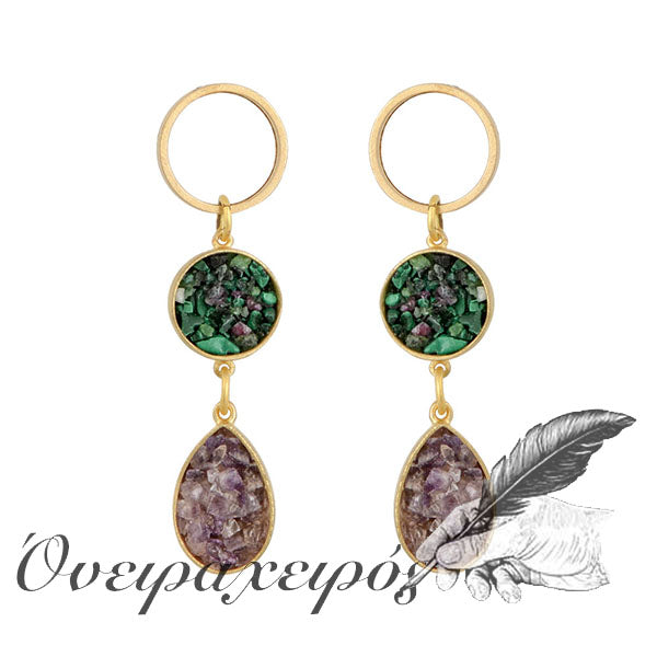 Χειροποίητα σκουλαρίκια με πέτρες - Όνειρα Χειρός χειροποίητα δώρα