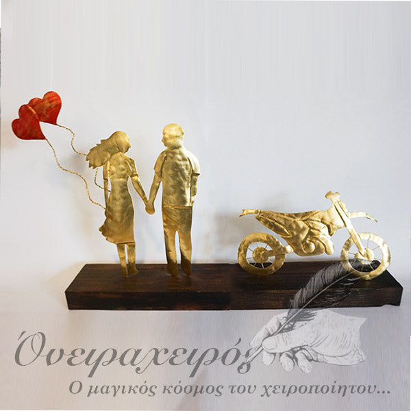 Ζευγάρι με μπαλόνια και μηχανή motocross - Όνειρα Χειρός χειροποίητα δώρα