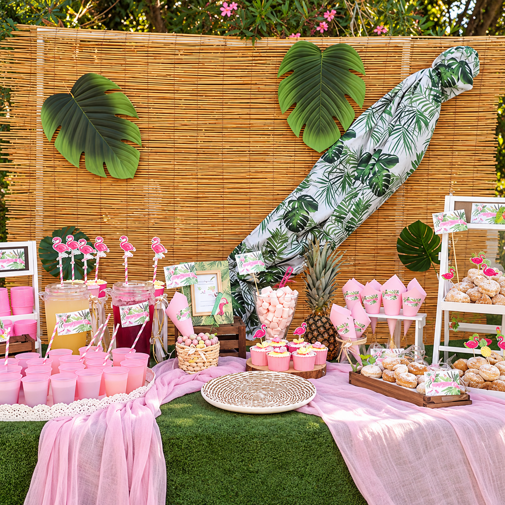 Στολισμός Βάπτισης Φλαμίνγκο & candy bar στον Ι.Ν. Αγίου Γεωργίου Αργυρούπολης