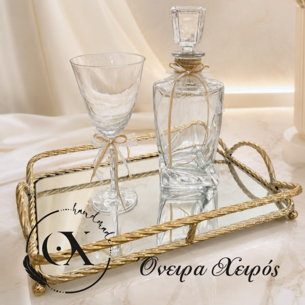 Δισκοπότηρα χρυσό δίσκος πλεξίδα καθρέφτης