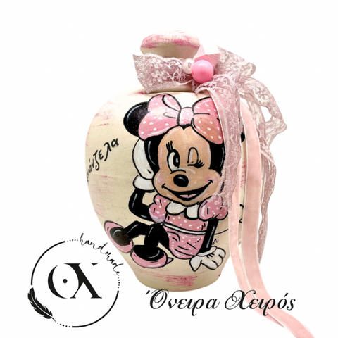 Ζωγραφισμένος κουμπαράς Minnie mouse