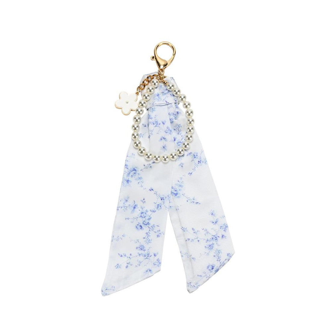 Charm με μαντήλι και πέρλες Blue Toile - Όνειρα Χειρός  Ο μαγικός κόσμος του χειροποίητου...