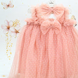 Βαπτιστικό φόρεμα σε σαπιο μήλο με πουά