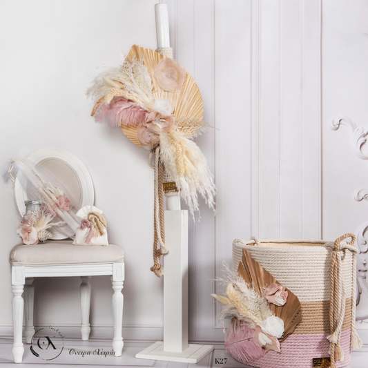 Boho σετ βάπτισης dolce bambini με pampas και λουλούδια