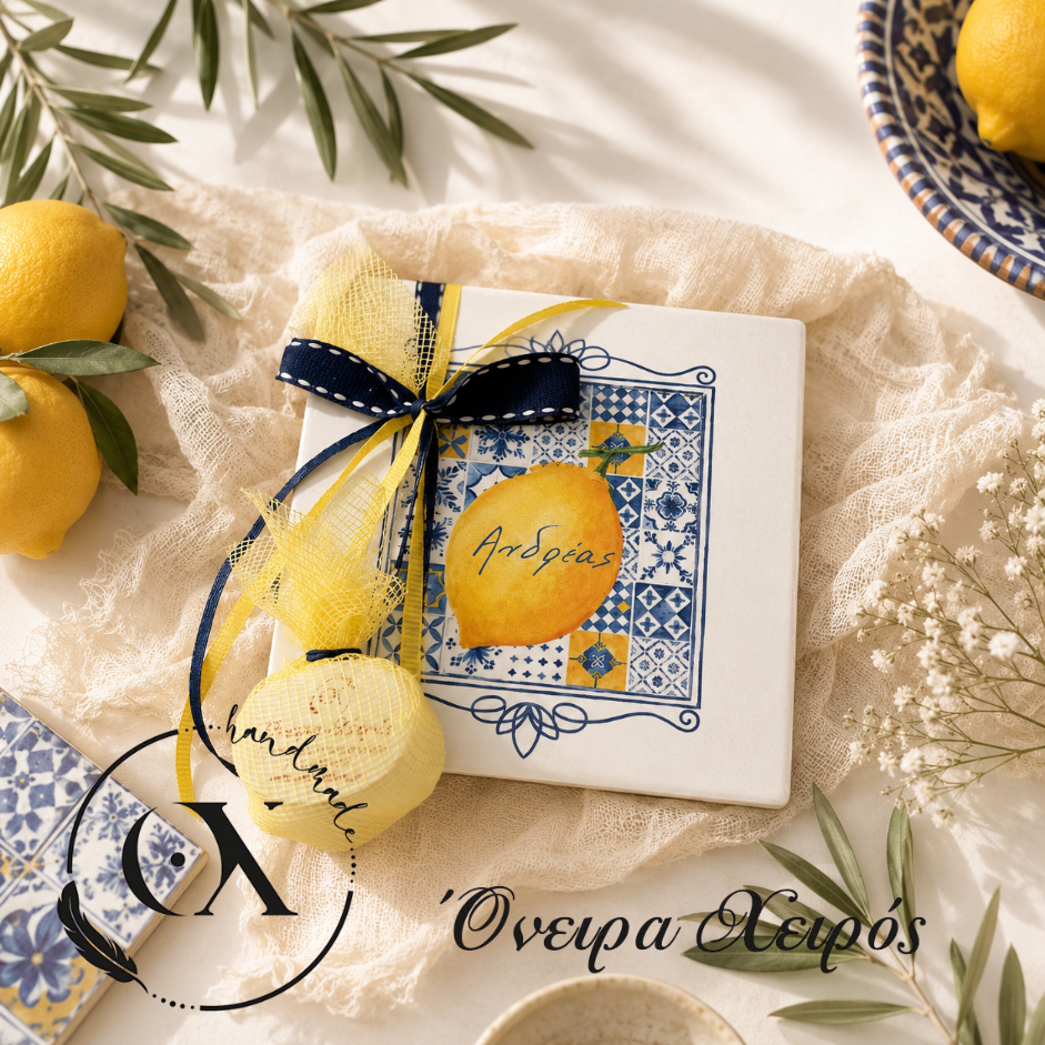Μπομπονιέρα βάπτισης λεμόνι amalfi coast baptism θεματική βάπτιση λεμόνι 