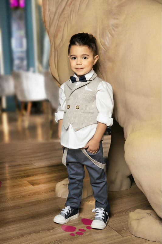 Κομψό βαπτιστικό κοστούμι σε blue navy αποχρώσεις