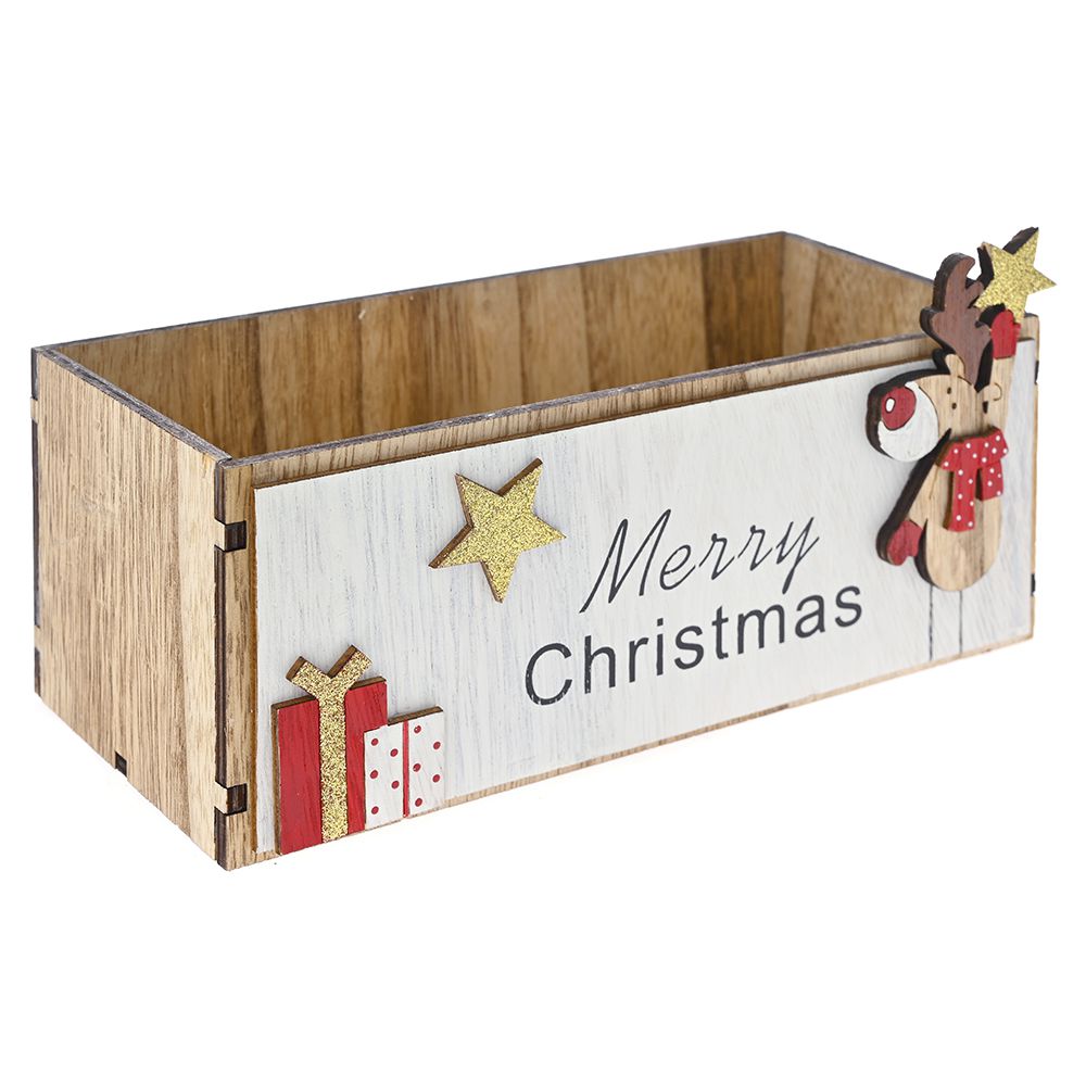 ξύλινο χριστουγεννιάτικο κουτί για γλυκίσματα και δώρα