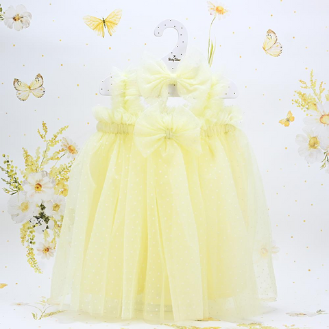 Κίτρινο βαπτιστικό φόρεμα βρεφικό φορεμα