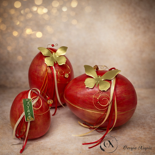 Χειροποίητα κεραμικά αυγά κόκκινα