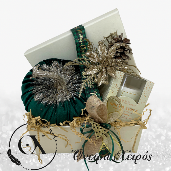 Σετ δώρου με βελούδινη κολοκύθα και αρωματικό κερί