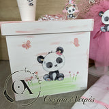 κουτί βάπτισης panda για κοριτσάκι