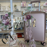 vintage floral βαπτιστικό πακέτο με μονόγραμμα