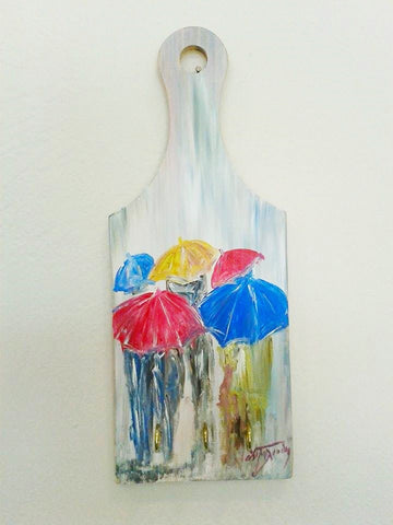 Ξύλινη Χειροποίητη Κλειδοθήκη - Κρεμάστρα Ζωγραφισμένη στο Χέρι! - Όνειρα Χειρός  χειροποίητα δώρα