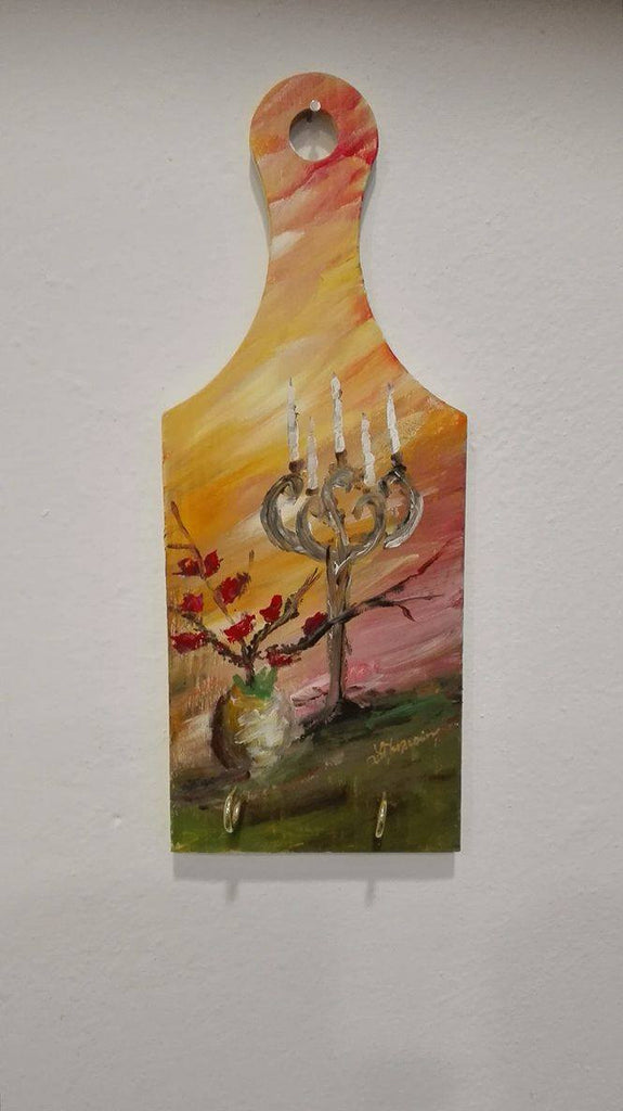 Ξύλινη Χειροποίητη Κλειδοθήκη - Κρεμάστρα Ζωγραφισμένη στο Χέρι - Όνειρα Χειρός  χειροποίητα δώρα