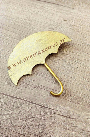 Ορειχάλκινο χειροποίητο διακοσμητικό στοιχείο για μπομπονιέρα βάπτισης "Ομπρέλα" - Όνειρα Χειρός  χειροποίητα δώρα