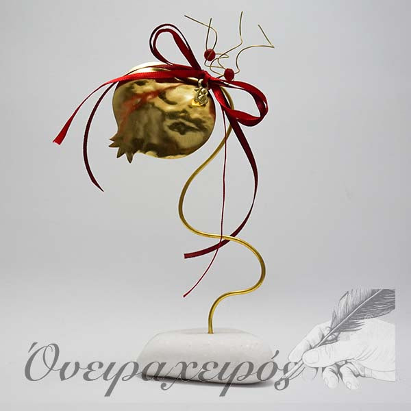 Χριστουγεννιάτικο Χειροποίητο Διακοσμητικό γούρι από ορείχαλκο σε σύρμα ΡΟΔΙ - Όνειρα Χειρός  χειροποίητα δώρα