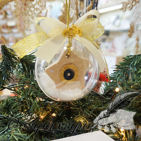 Χριστουγεννιάτικη μπάλα χριστουγεννιάτικο δώρο για νεογέννητο μωράκι αστέρι σε χριστουγεννιάτικη συσκευασία δώρου - Όνειρα Χειρός  χειροποίητα δώρα