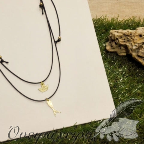 Καλοκαιρινό διπλό κολιέ με ψαράκι και καραβάκι - Όνειρα Χειρός  χειροποίητα δώρα