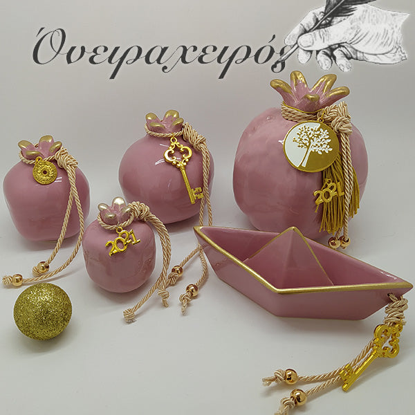 ροζ κεραμικά ρόδια