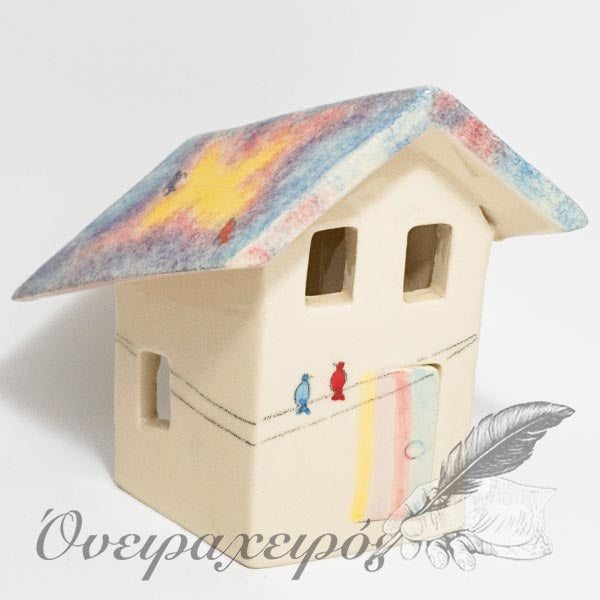 Μικρό σπιτάκι για ρεσω με ζωγραφισμένα πουλάκια - Όνειρα Χειρός  χειροποίητα δώρα