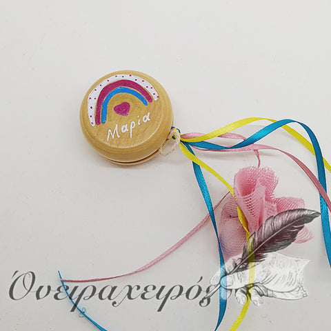 μπομπονιέρα βάπτισης ουράνιο τόξο