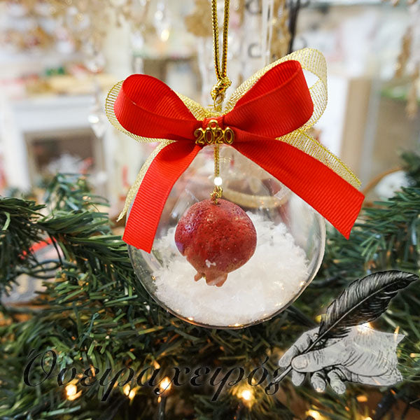 Πρωτότυπο χριστουγεννιάτικο δώρο γούρι σε χριστουγεννιάτικη μπάλα - Όνειρα Χειρός  χειροποίητα δώρα