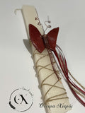 𝓌𝑒𝒷 𝑜𝓃𝓁𝓎 Πασχαλινή λαμπάδα με χειροποίητη κεραμική πεταλούδα Λ98