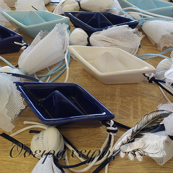 κεραμική μπομπονιέρα καραβάκι