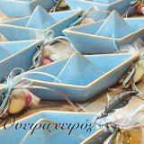 μπομπονιέρα βάπτισης κεραμικό καράβι για αγόρι