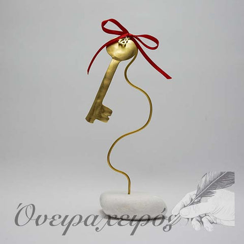 Χριστουγεννιάτικο Χειροποίητο Διακοσμητικό από ορείχαλκο σε σύρμα ΚΛΕΙΔΙ - Όνειρα Χειρός  χειροποίητα δώρα