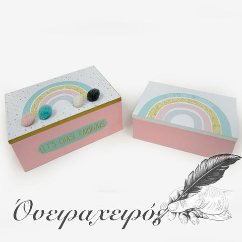 ξύλινο κουτί για τα πρώτα ενθύμια του μωρού δώρο μαυτηρίου για κοριτσάκι