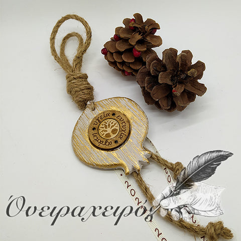 κρεμαστό γούρι χριστουγέννων με λινάτσα