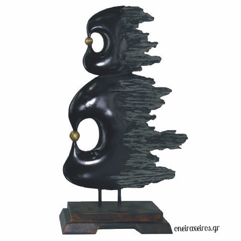 Γλυπτό Feng shui σε βάση "Ροή ενέργειας με σφαίρες ισορροπίας" - Όνειρα Χειρός  χειροποίητα δώρα