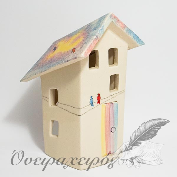 Μικρό σπιτάκι για ρεσω με ζωγραφισμένα πουλάκια - Όνειρα Χειρός  χειροποίητα δώρα