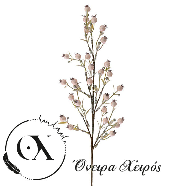εντυπωσιακό κλαδί με ρόζ berries για ροζ χριστουγεννιάτικο δέντρο