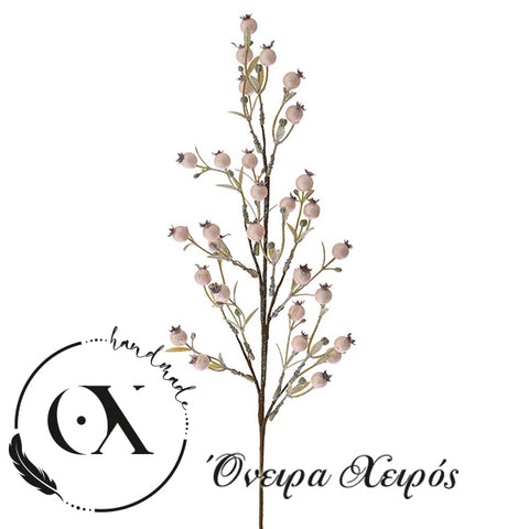 εντυπωσιακό κλαδί με ρόζ berries για ροζ χριστουγεννιάτικο δέντρο