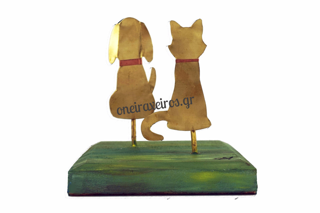 Ορειχάλκινο Ζευγάρι Σκύλος-Γάτα - Όνειρα Χειρός  χειροποίητα δώρα