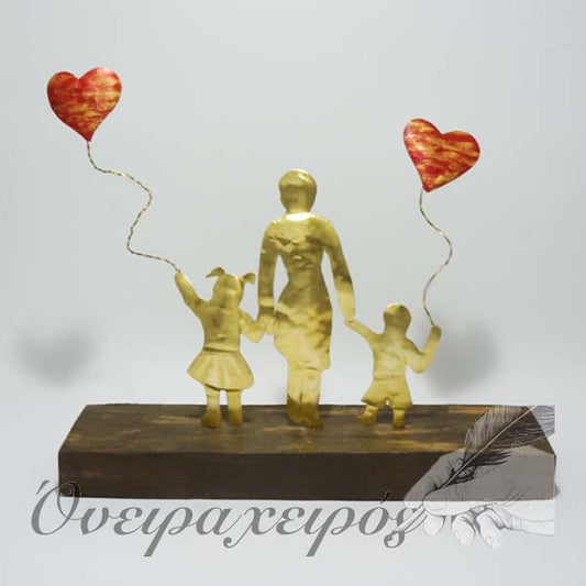 Δώρο για την Γιαγιά, Διακοσμητικό οικογένεια "Γιαγιά - Αγοράκι - Κοριτσάκι" - Όνειρα Χειρός  χειροποίητα δώρα