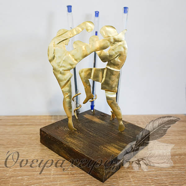 Δώρο για προπονητή Kick boxing, Δώρο για νέα σχολή Kick Box, Διακοσμητική Μολυβοθήκη - Όνειρα Χειρός  χειροποίητα δώρα