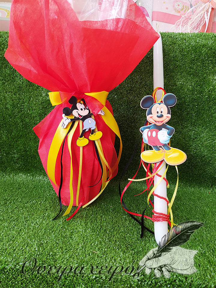 Πασχαλινή λαμπάδα Mickey MOUSE με σοκολατένιο αυγό Astir ΛΣ16